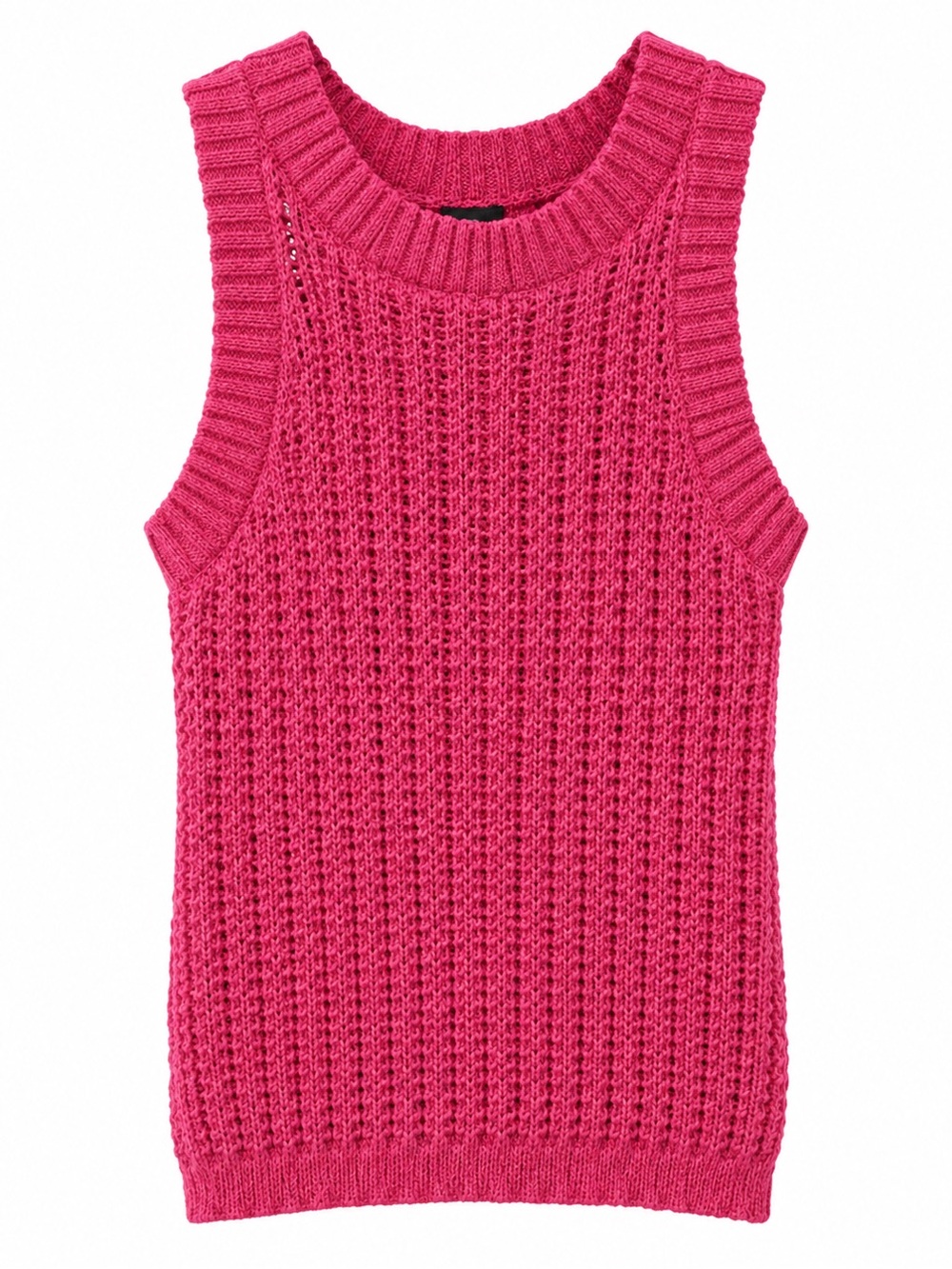 Blu Pepper Hot Pink Open-Knit Sleeveless Sweater Tank